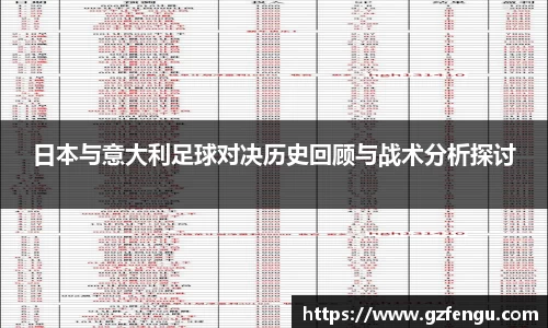 日本与意大利足球对决历史回顾与战术分析探讨